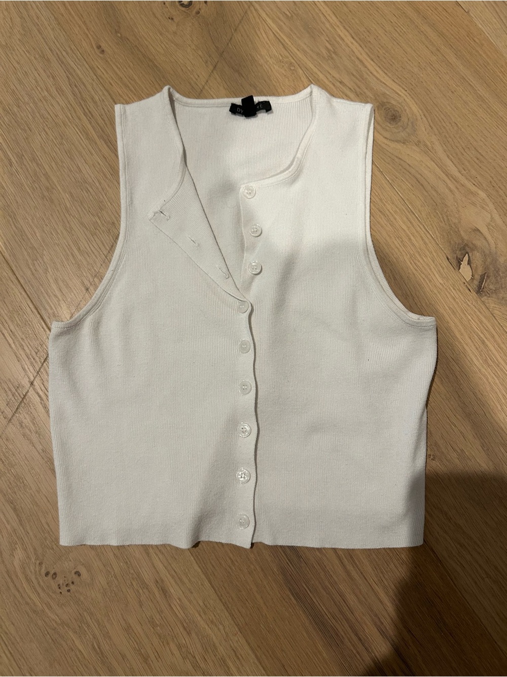 Dynamite White Button-Up Knit Tank